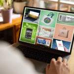 Portfolio eines Grafikdesigners auf einem Laptop